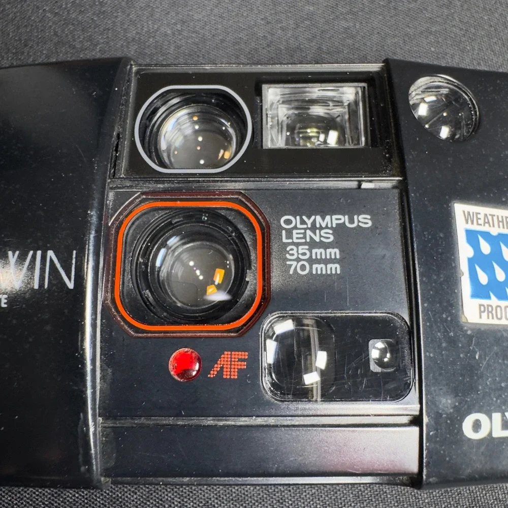 Olympus Infinity TWIN Quartz Date Film Camera Weatherproof 35mm 70mm Dual Lens